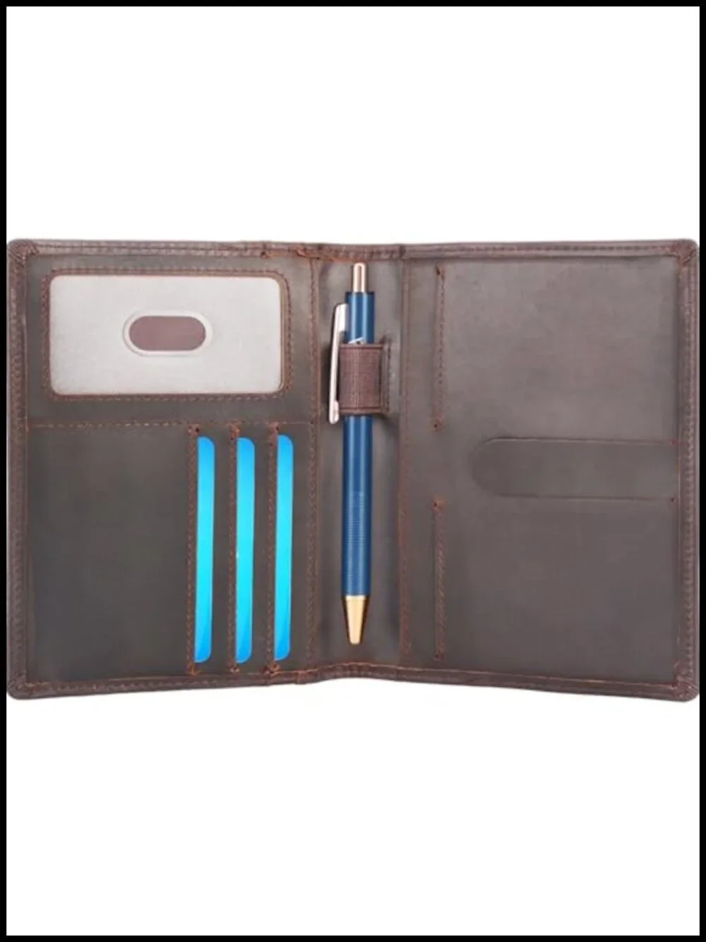Leather Journal Cover Wallet Passport Holder RFID Blocking Pen & Notebooks
